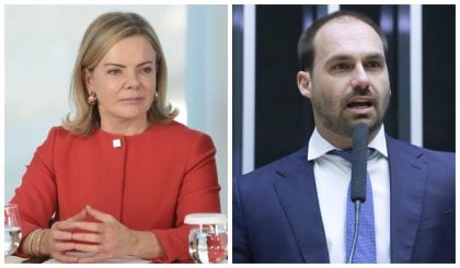 Gleisi critica menção de Eduardo sobre sanções dos EUA a Motta e Alcolumbre