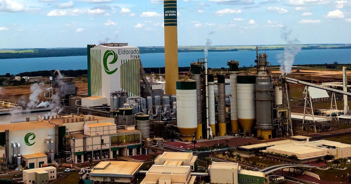 Fábrica da Eldorado Brasil Celulose em Três Lagoas, no Mato Grosso do Sul (Foto: Divulgação)