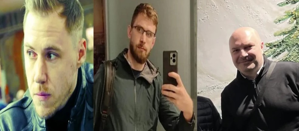 Da esquerda para a direita: Sergey Cherkasov, Artem Shmryev e Mikahil Mikushin. Os três, segundo investigações, eram espiões russos que usaram documentos brasileiros como parte de seus disfarces. (Foto: Redes sociais / Reprodução)
