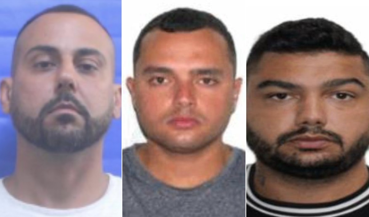 Os policiais militares Bruno Marques da Silva, o Bruno Estilo; Alessander Ribeiro Estrella Rosa, o Tenente Alessander; e Diogo Briggs Climaco das Chagas, o Briggs (da esquerda para a direita) (Foto: Reprodução)