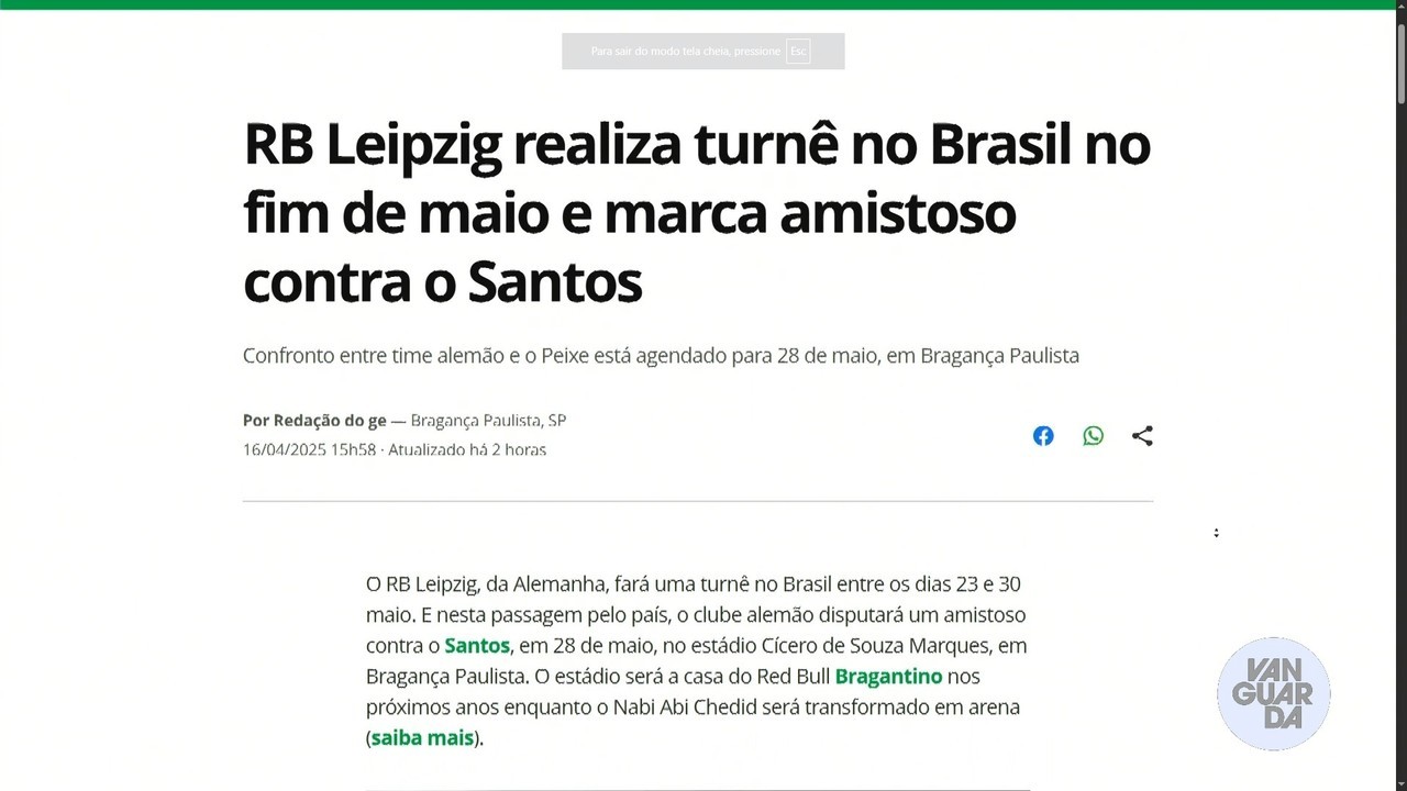 RB Leipzig realiza amistoso contra o Santos e promove ação com Pedro Scooby no Brasil