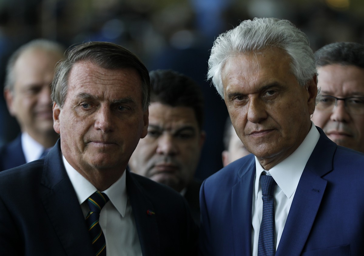 O presidente Jair Bolsonaro e o governador de Goiás, Ronaldo Caiado (Foto: Cristiano Mariz/Agência O Globo)