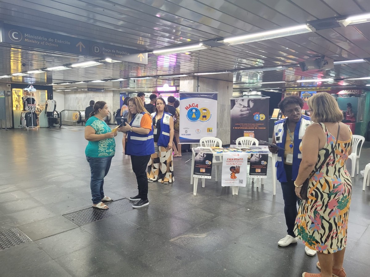 A ação da FIA na estação do metrô na Central do Brasil (Foto: Divulgação)