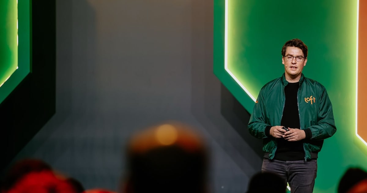 Mate Pencz, cofundador e CEO da Loft, na convenção da empresa com imobiliárias na última terça-feira (8) em São Paulo (Foto: Divulgação)