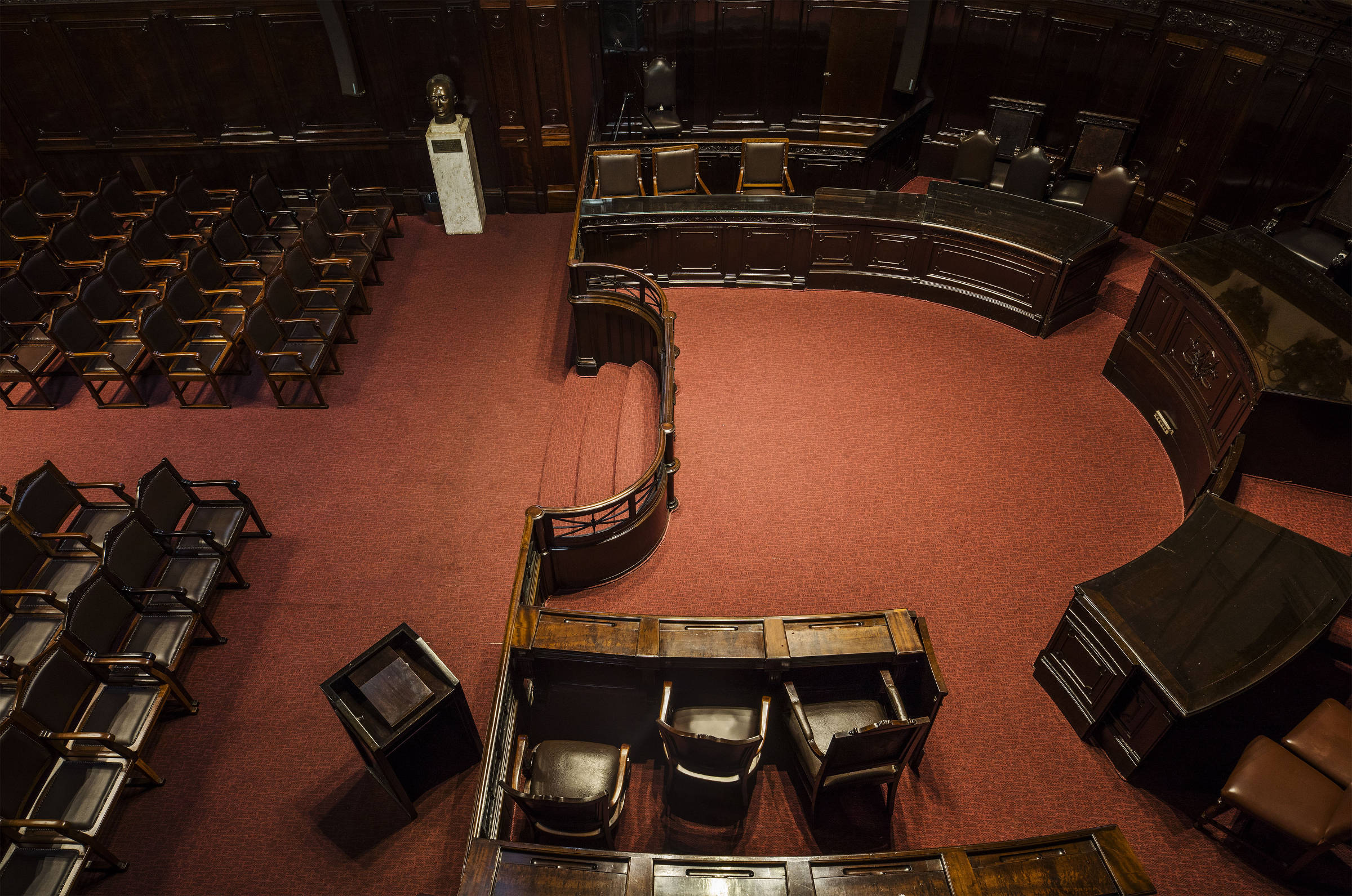 Sala do júri no palácio do Tribunal de Justiça de São Paulo (Foto: Eduardo Knapp - 14.out.19/Folhapress)
