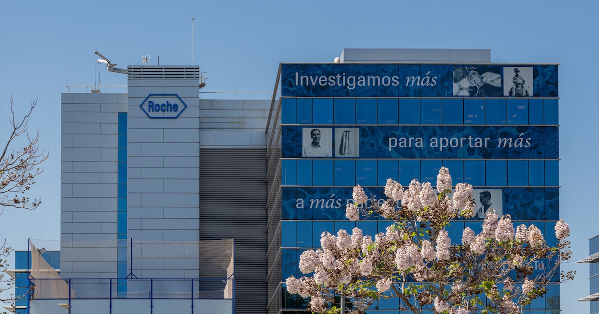 Escritórios da Roche Holding em Madri, na Espanha: a empresa se prepara para tarifas de Trump (Foto: Bloomberg/Emilio Parra Doiztua)