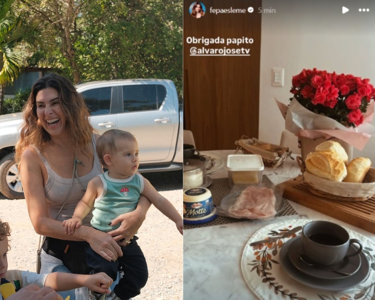 Fernanda Paes Leme ganha flores e um café da manhã especial no Dia das Mães (Foto: Reprodução/Instagram)