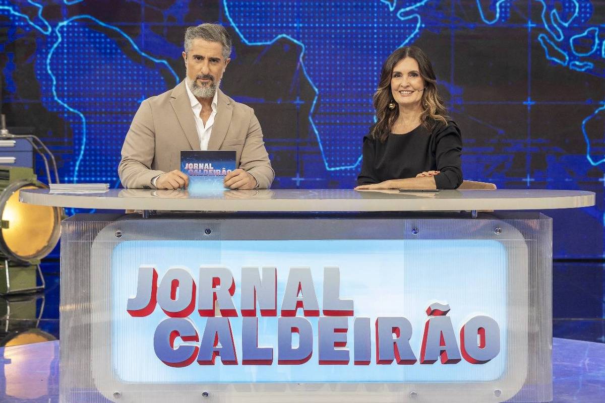 Marcos Mion e Fátima Bernardes gravam um Caldeirão especial em comemoração aos 60 anos da Globo (Foto: Globo)