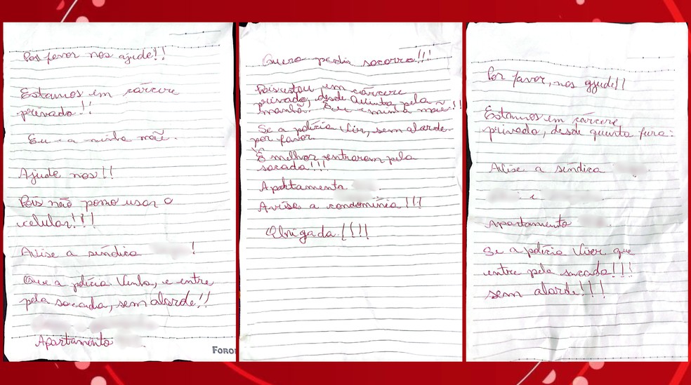 Mãe e filha pedem socorro com bilhetes e são resgatadas de cárcere privado