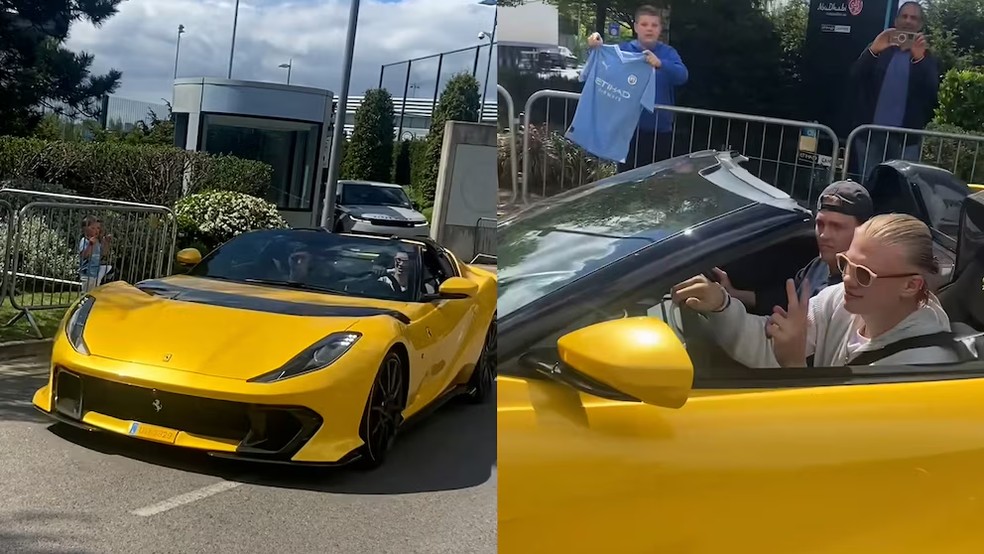 Novo carro de Haaland é uma Ferrari Superfast (Foto: Reprodução)