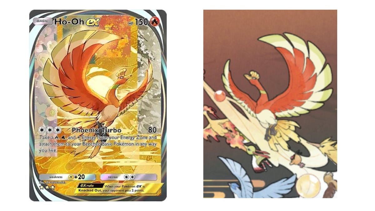 Preocupações com plágio afetam arte do card de Ho-Oh no Pokémon TCG