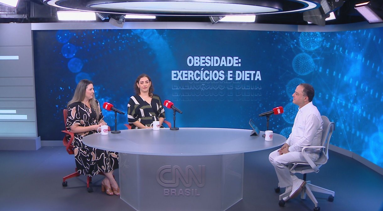 Kalil e convidadas falam sobre obesidade, atividade física e alimentação (Foto: CNN)
