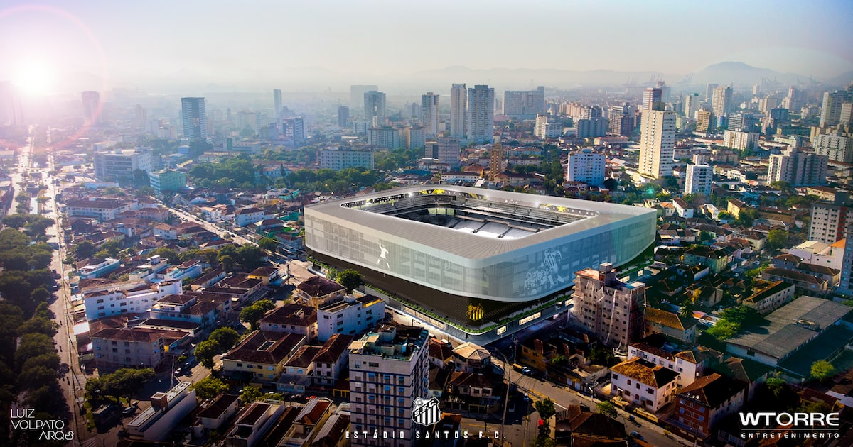 Perspectiva da nova arena do Santos Futebol Clube (Foto: Divulgação/WTorre)