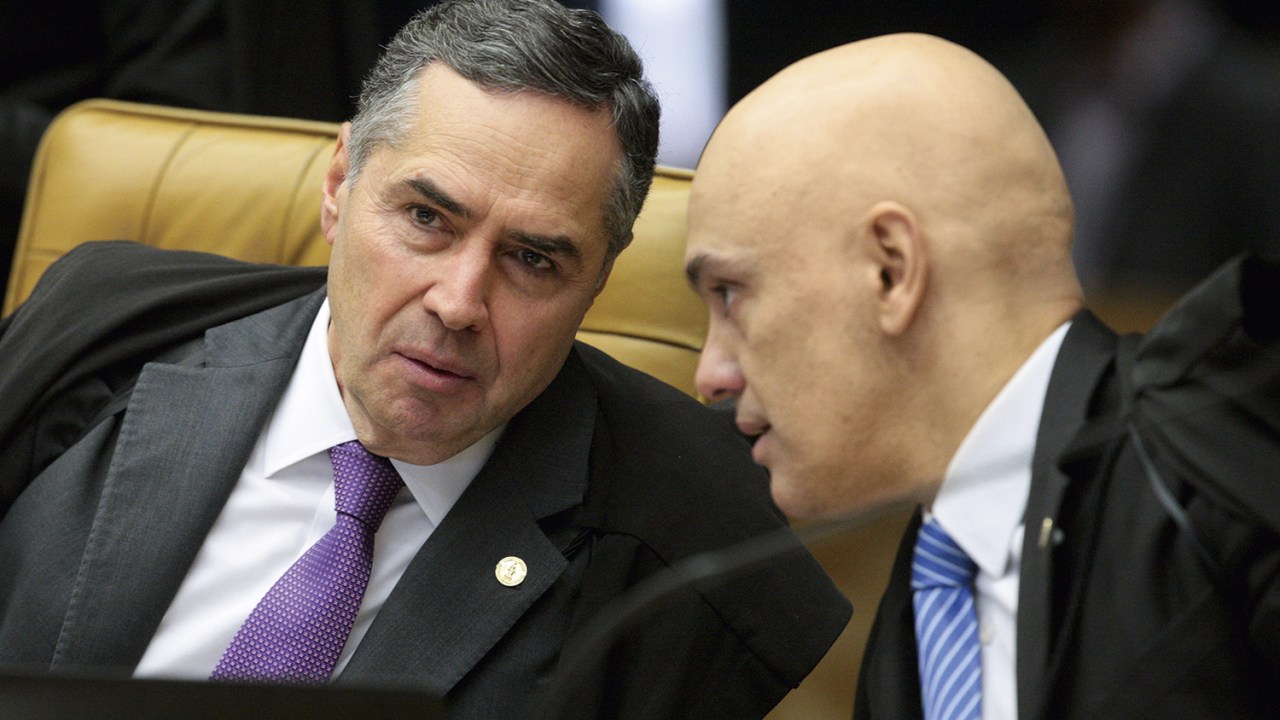 Os ministros do Supremo Tribunal Federal (STF) Luís Roberto Barroso e Alexandre de Moraes (SCO/STF) (Foto: Pedro Ladeira - 27.nov.2024/Folhapress)