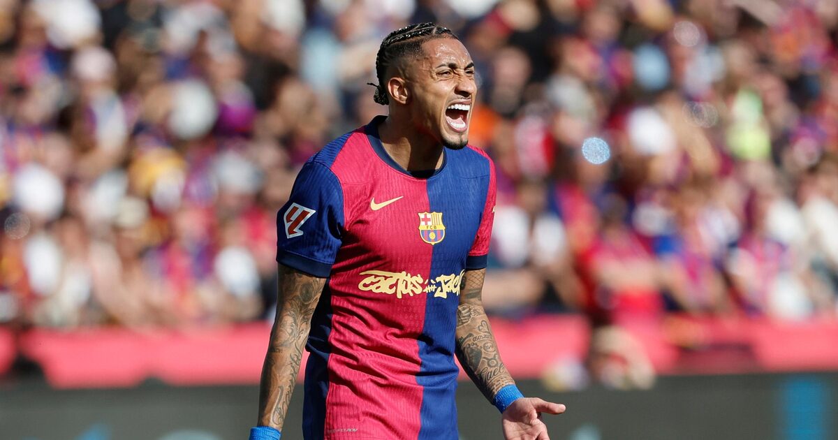 Raphinha fez dois gols contra o Real Madrid no clássico de domingo. (Foto: Joan Monfort/AP)
