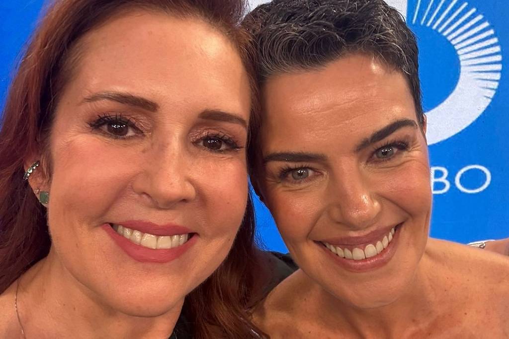 Ana Paula Arósio com Renata Capucci, que comanda novo projeto do Fantástico: atriz volta à Globo após 15 anos (Foto: Raisa Carvalho/Globo)