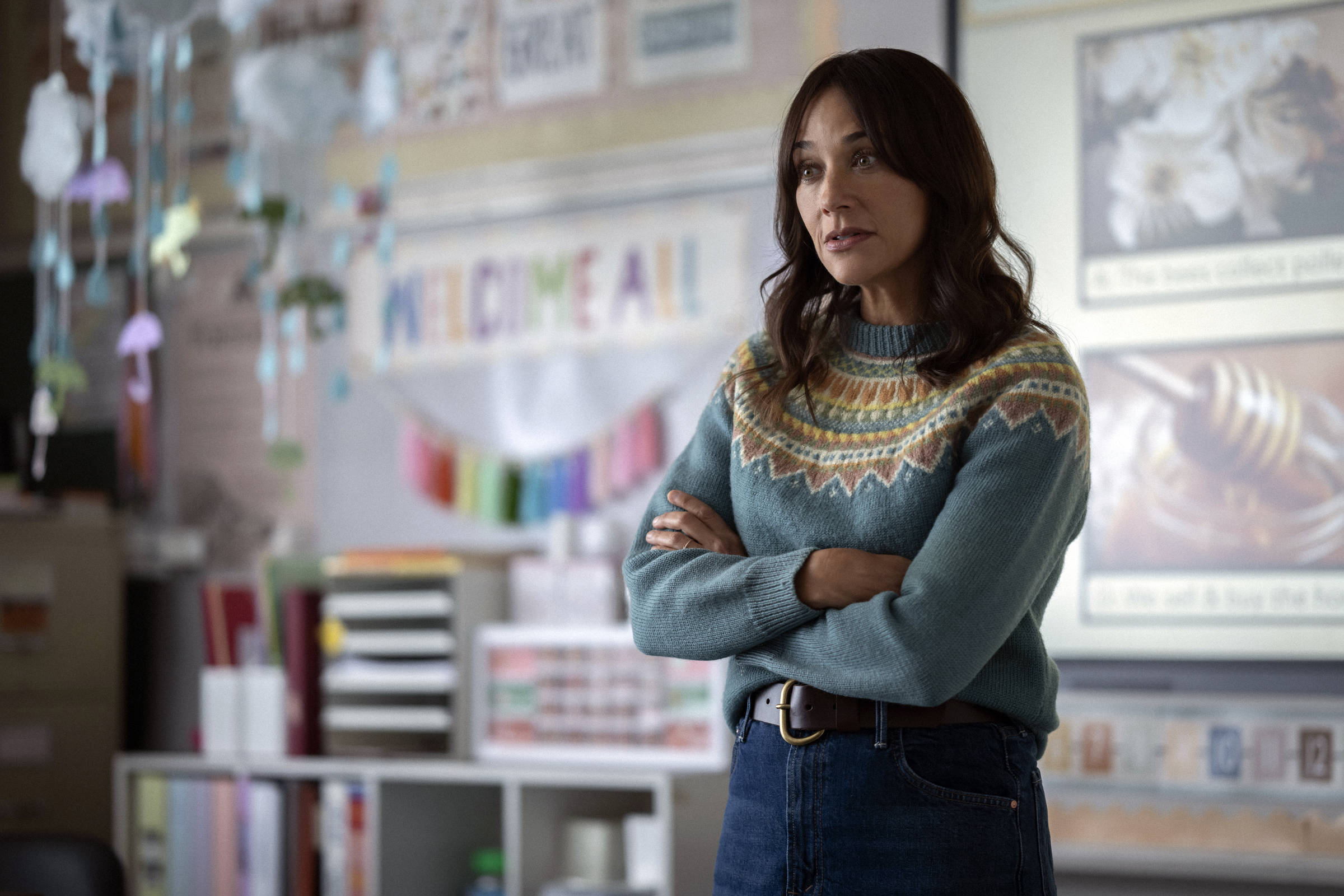 Rashida Jones em cena do episódio 'Pessoas Comuns', da sétima temporada da série 'Black Mirror' (Foto: Robert Falconer/Netflix)
