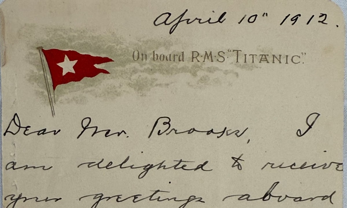 Carta de sobrevivente do Titanic é leiloada por R$ 2,4 milhões em recorde histórico