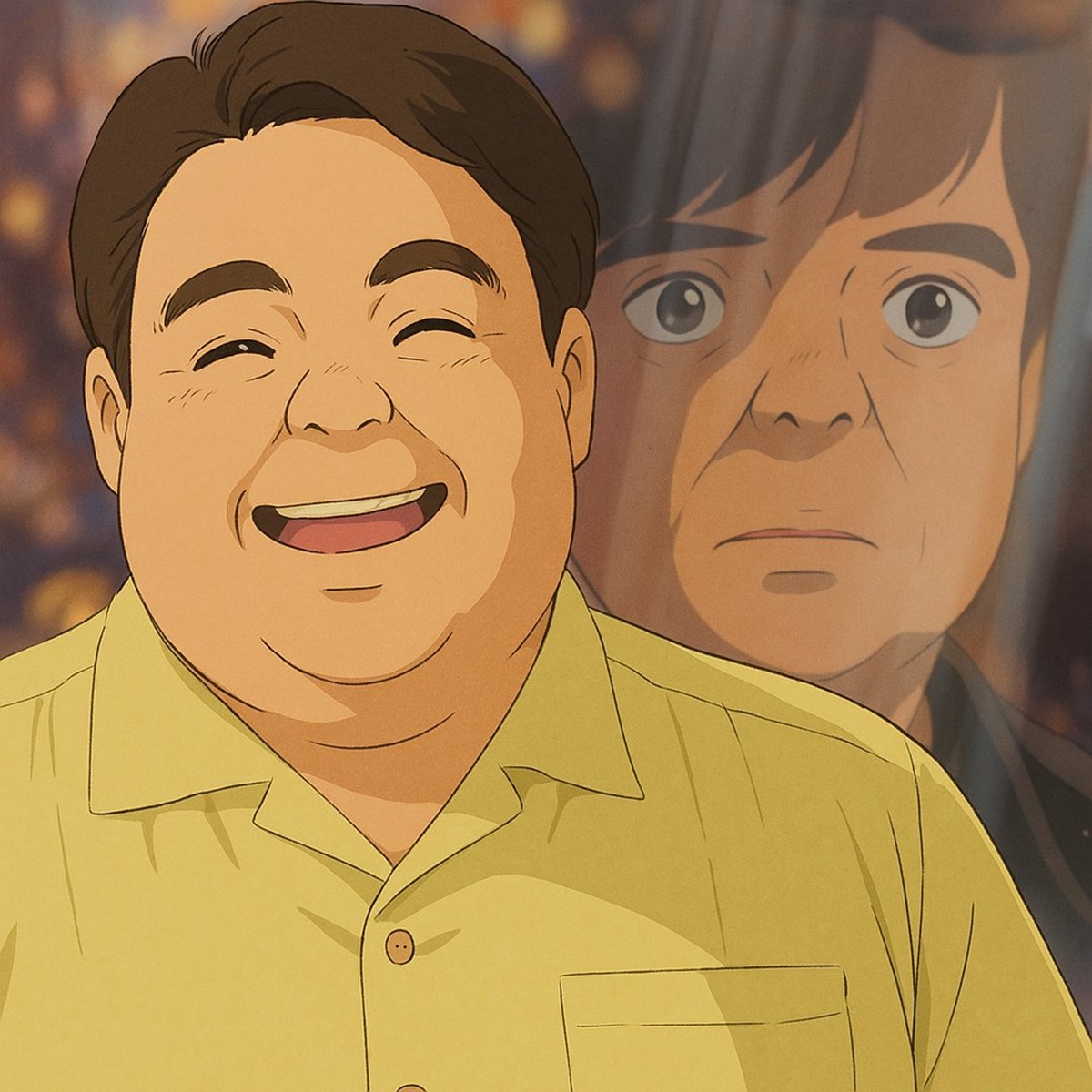 Meme com o apresentador Faustão recriado no estilo do Studio Ghibli (Foto: Reprodução/X)