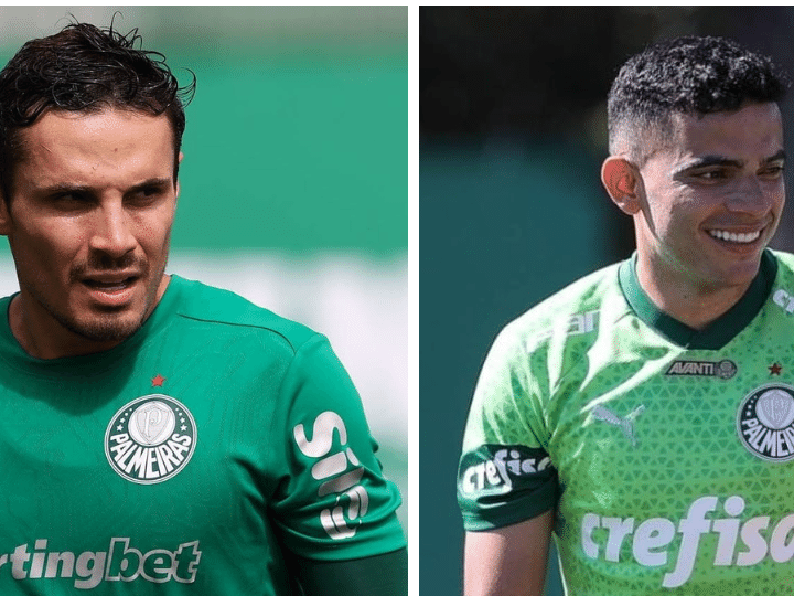 O Palmeiras encara o Vasco em Brasília, hoje, às 16h (de Brasília), pelo Brasileirão (Foto: Montagem Cesar Greco/Palmeiras e Instagram/Dudu)