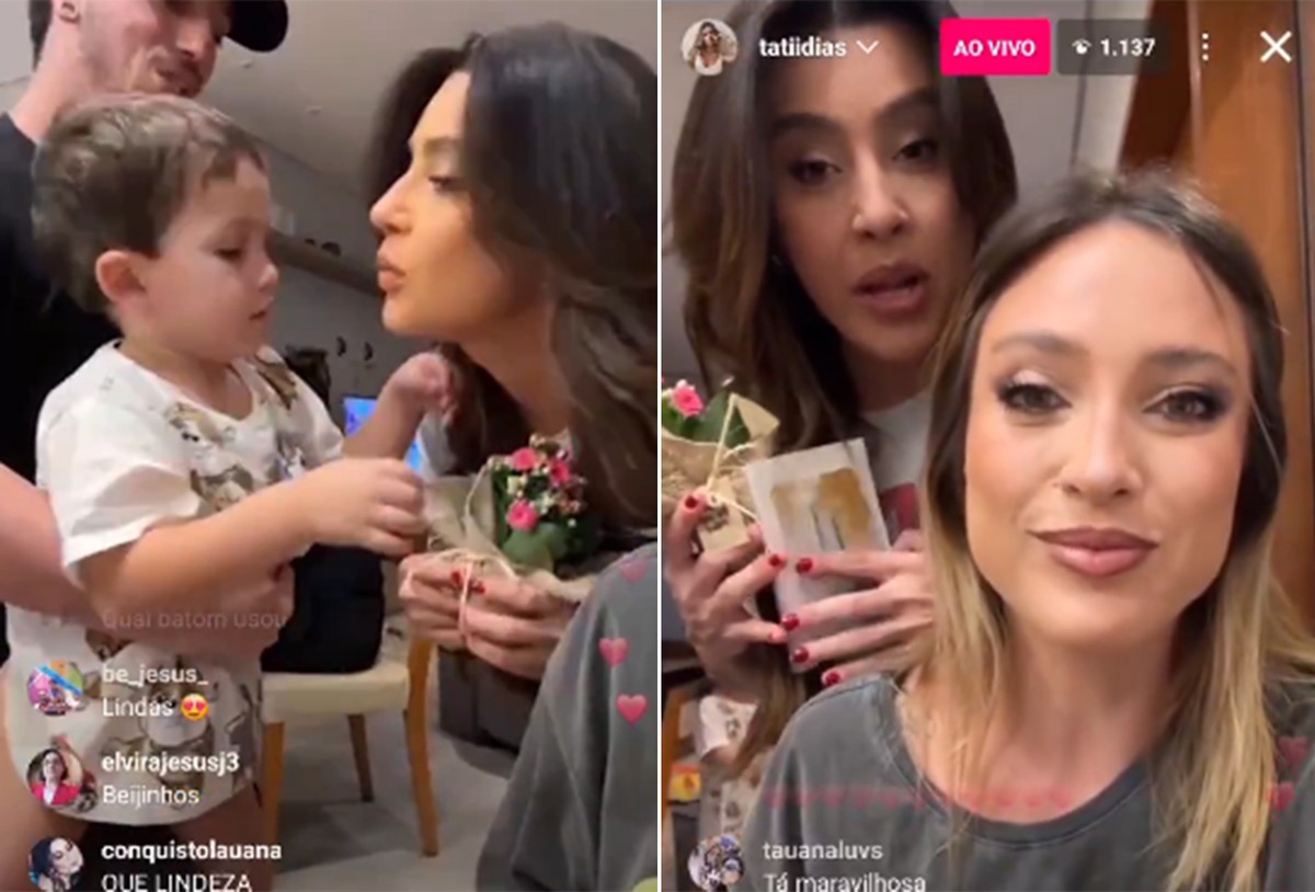 Lauana Prado recebe presente de Dia das Mães do filho da namorada, Tati Dias (Foto: Reprodução/Instagram)