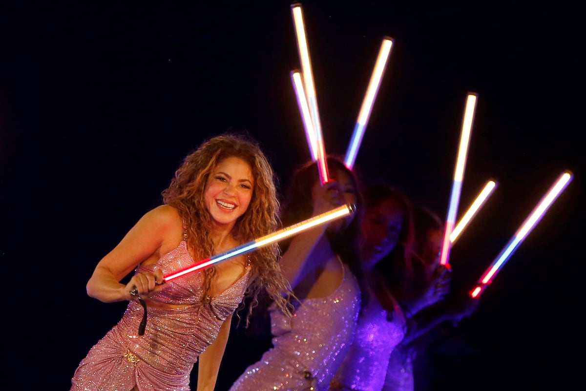 A cantora colombiana Shakira, durante um concerto de sua turnê 'Las mujeres ya no lloran world tour'. (Foto: EFE)