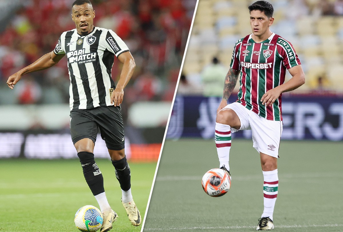 Marlon Freitas (à esquerda) e Germán Cano podem decidir o clássico (Foto: Editoria de Arte)