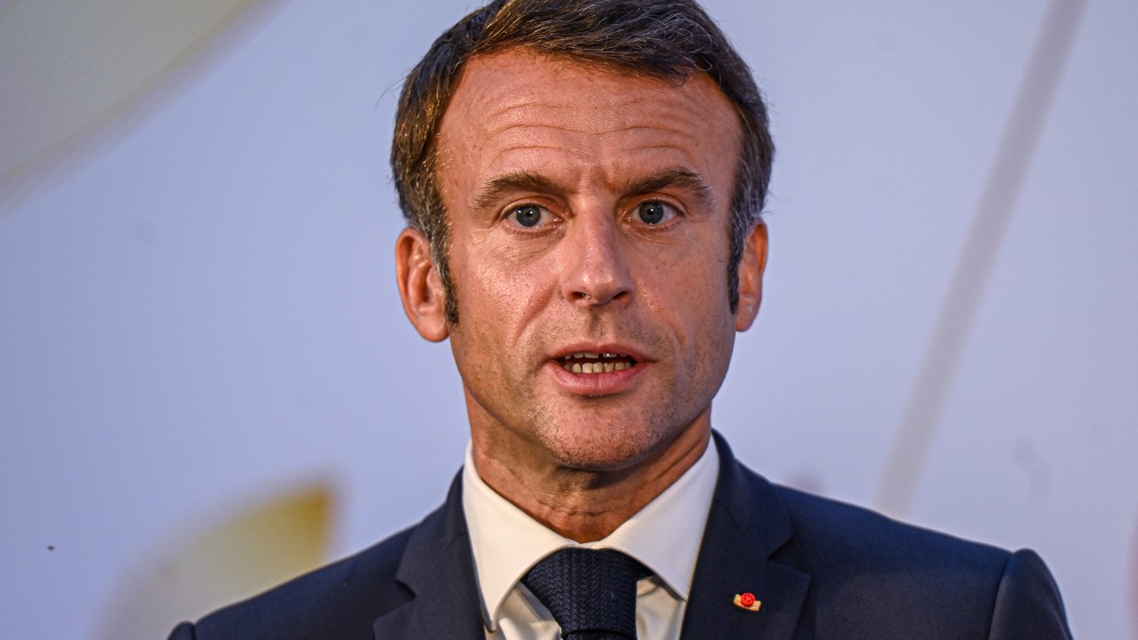 O presidente da França, Emmanuel Macron. 10 de setembro de 2023 (Foto: Prakash Singh/Bloomberg/Getty Images)