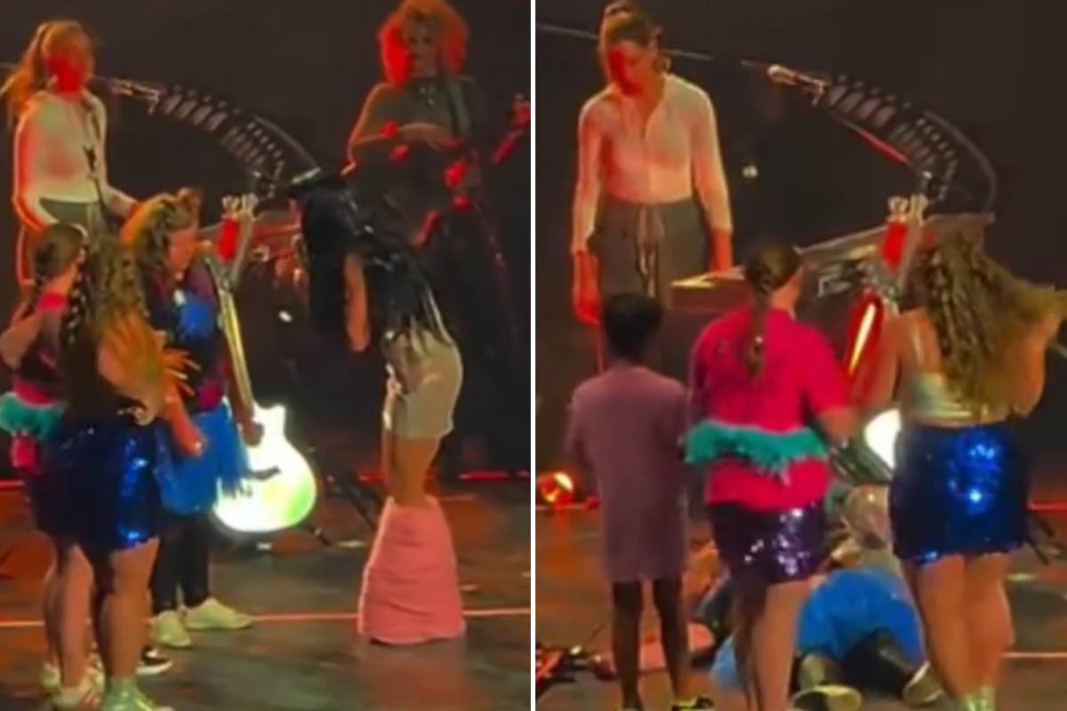 Fã desmaia emocionada no palco durante show de Katy Perry em Detroit