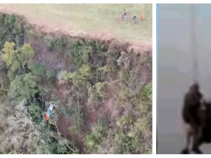 Duas pessoas ficam presas em árvore após queda durante voo de parapente em São Paulo