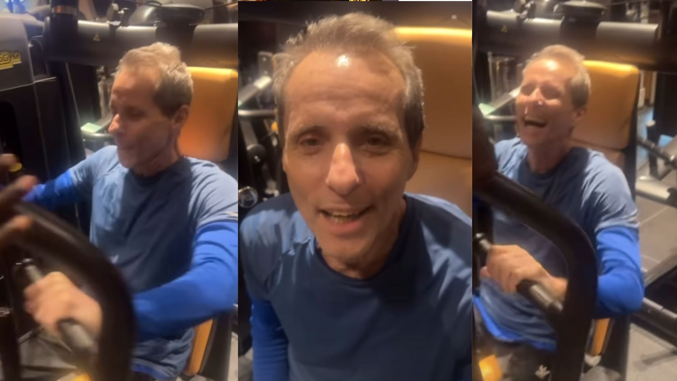 Tony Bellotto é elogiado por Virna, do vôlei, durante treino no Leblon