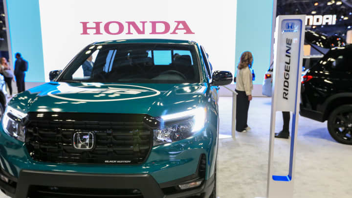 Honda é vista no Salão Internacional do Automóvel de Nova York em 16 de abril de 2025. (Foto: Danielle DeVries | CNBC)