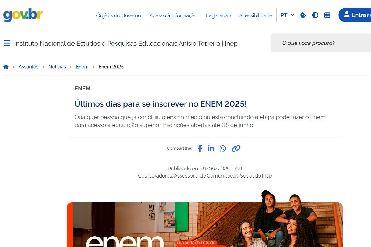 Golpistas criam sites falsos do Enem 2025 e roubam dados pessoais de candidatos
