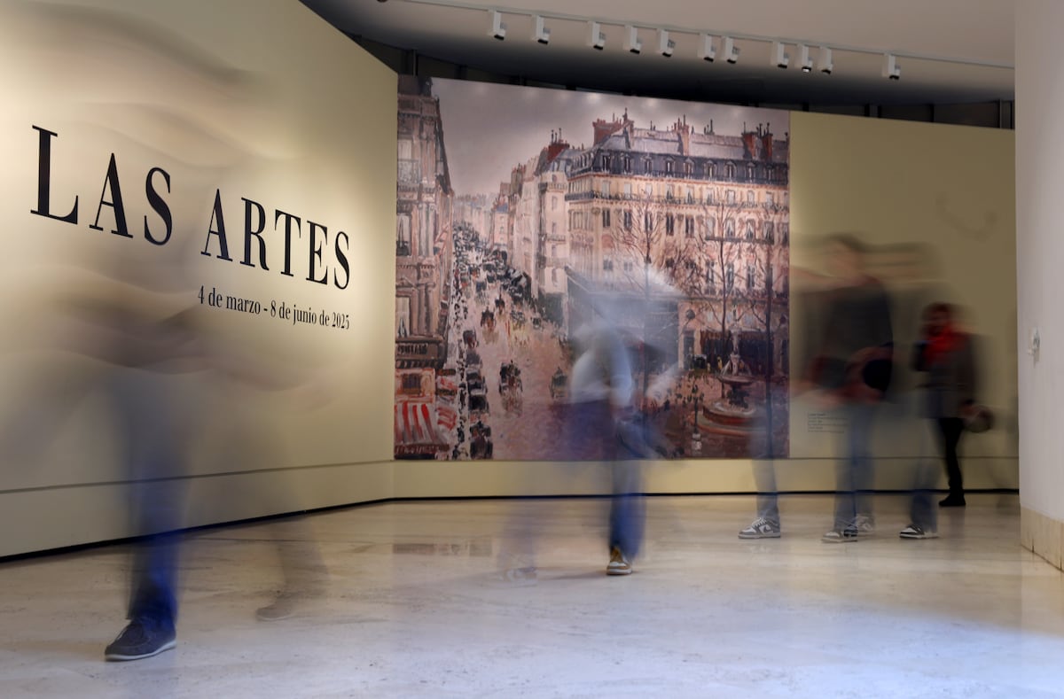 Reprodução de um detalhe do quadro de Pissarro que os Cassirer reclamam ao Thyssen na entrada da exposição ‘Proust e as artes’, na sede madrileña da fundação. (Foto: Jaime Villanueva)