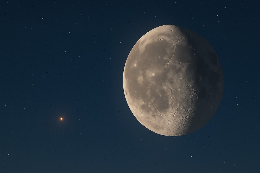 Marte e Lua iluminam o céu em espetáculo visível nesta noite