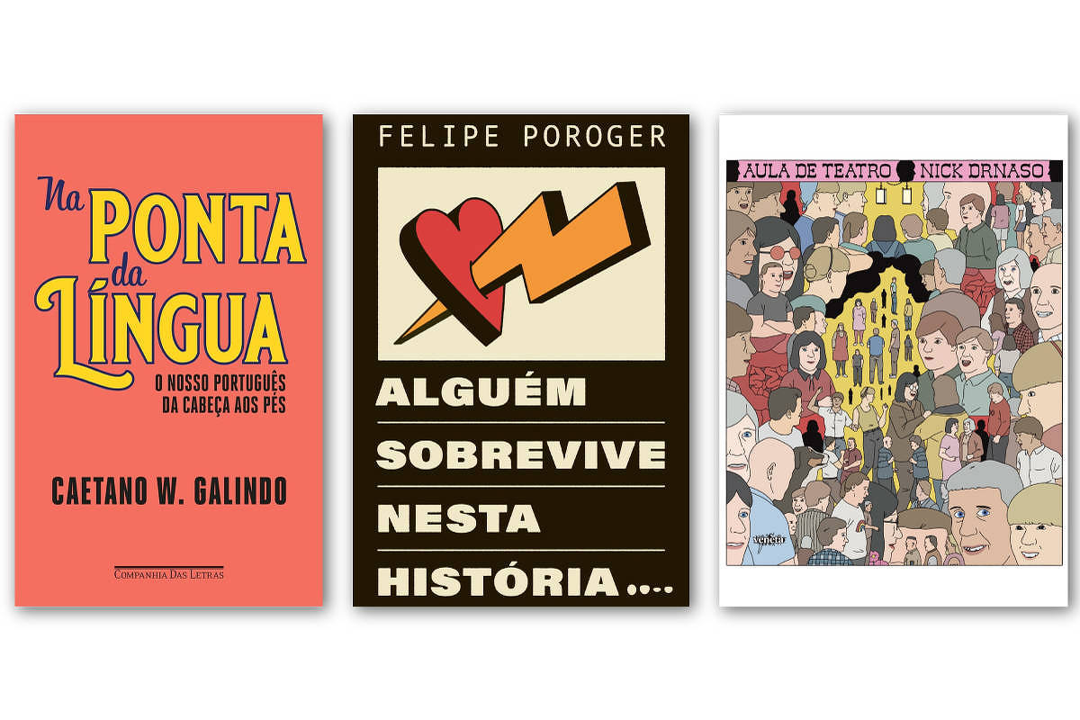 'Na Ponta da Língua', 'Alguém Sobrevive Nesta História' e 'Aula de Teatro' são os lançamentos destacados pela Tudo a Ler nesta semana (Foto: Folhapress)