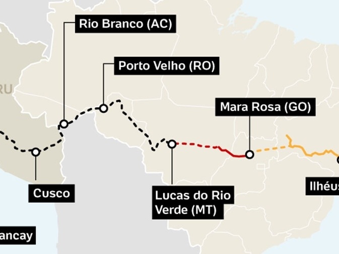 Ferrovia que liga Atlântico ao Pacífico promete transformar economia brasileira