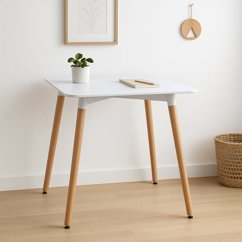 Mesa Eames Cuadrada MDF 80 cms - Blanco