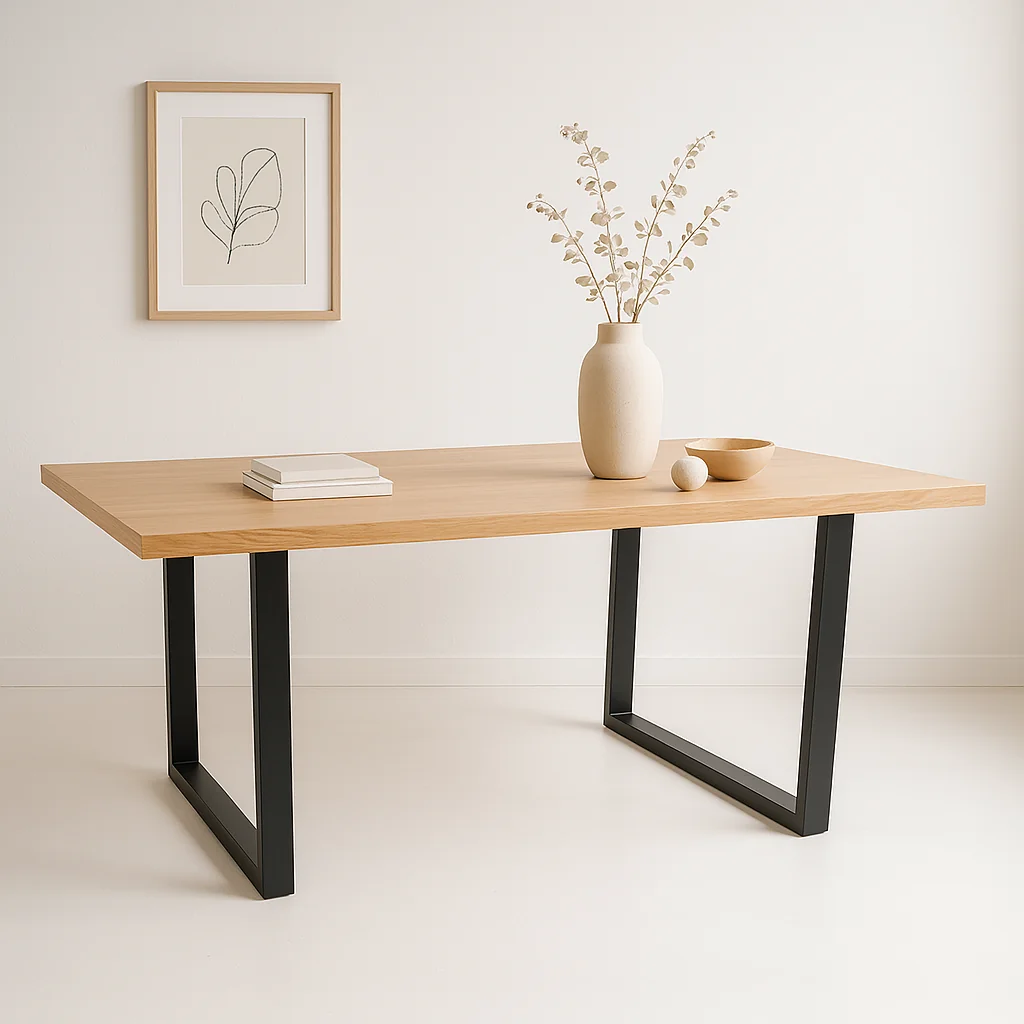 Mesa de Comedor Estilo Industrial 160x90 Madera Clara