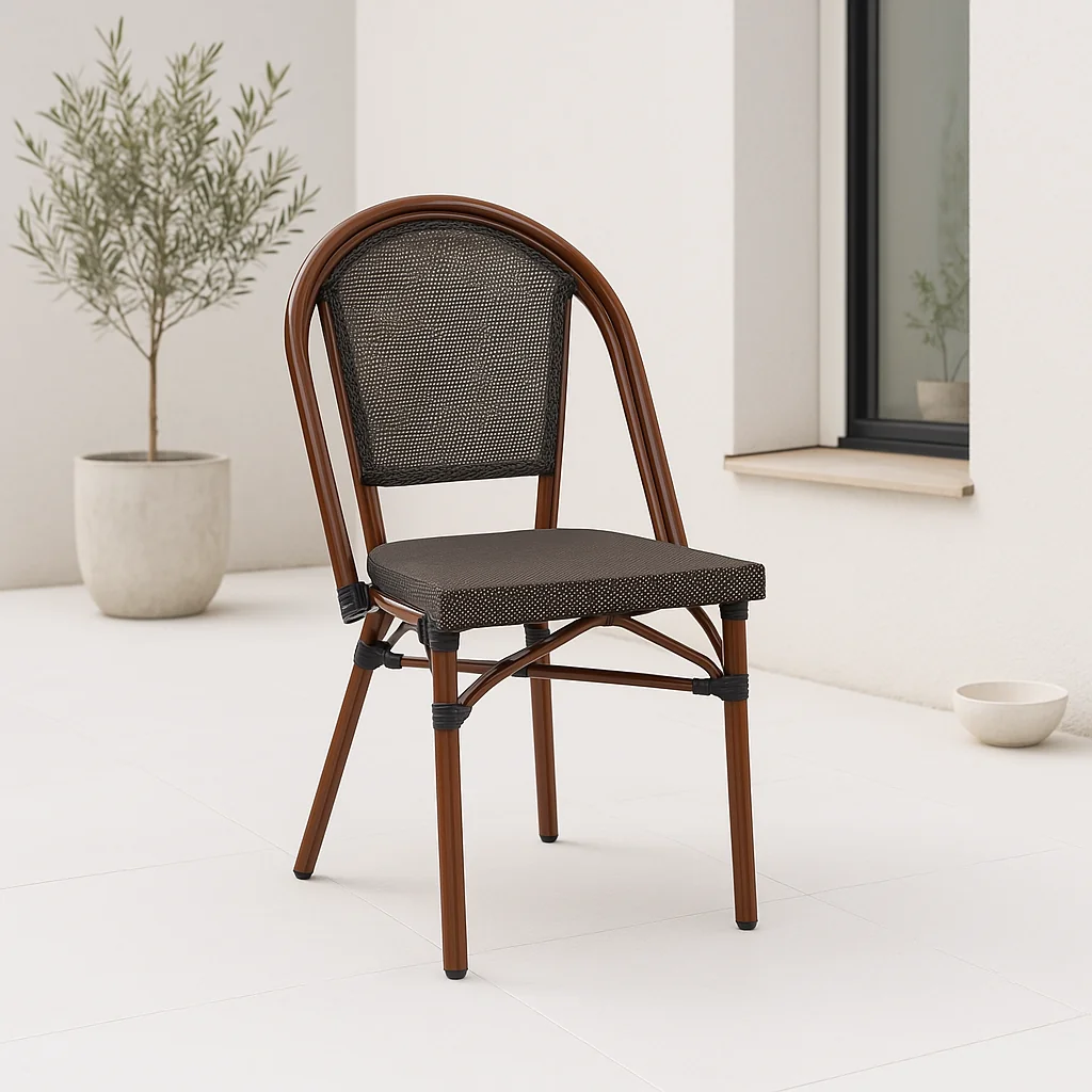 Silla Bistro Parisina Textileno - Café Oscuro