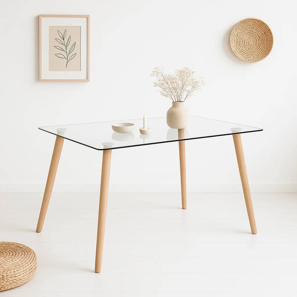 Mesa Nordic Rectangular Vidrio 140x90 cms