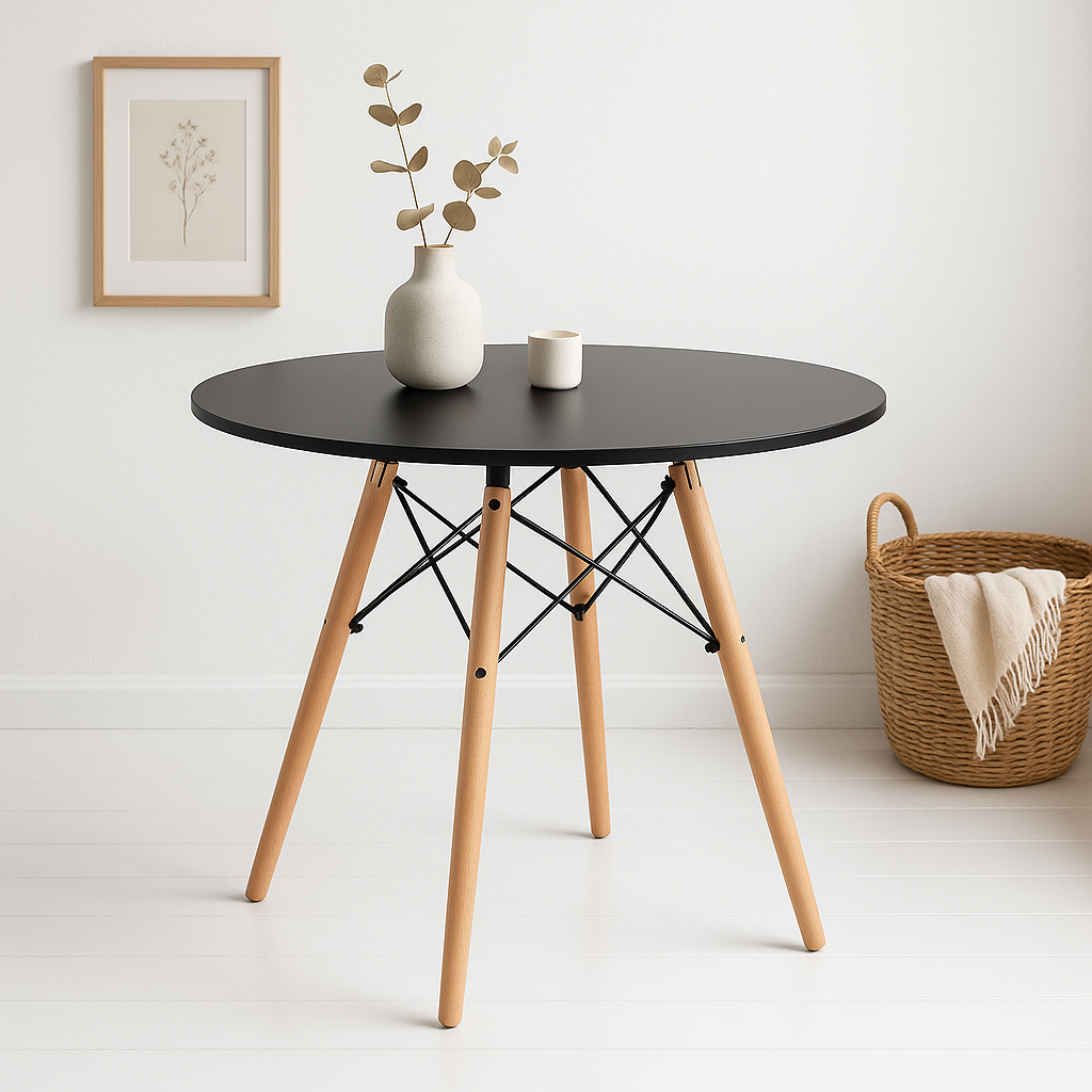 Mesa Eames 100cm redonda - Negra