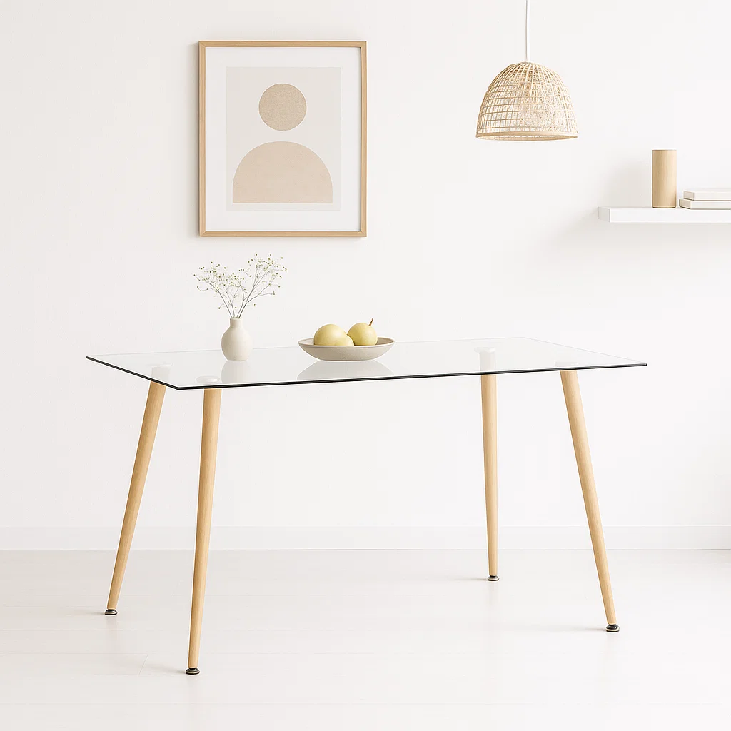 Mesa Rectangular de Vidrio 120x80 cms