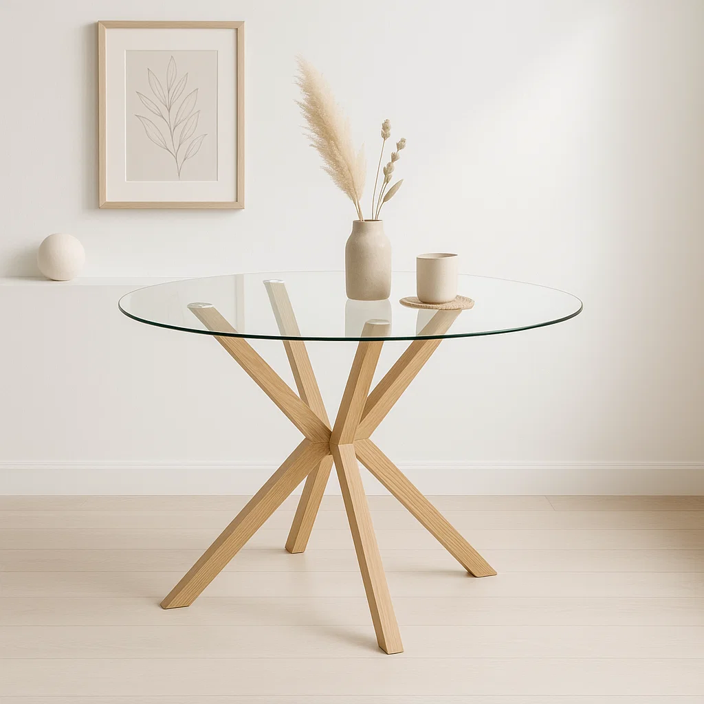 Mesa Cross Redonda Vidrio 120 cms