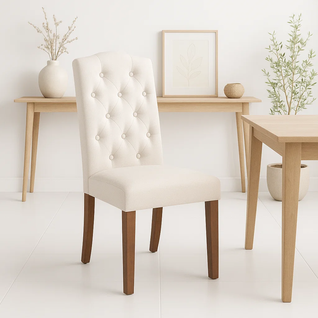 Silla de Comedor Acolchada Madera Elegance
