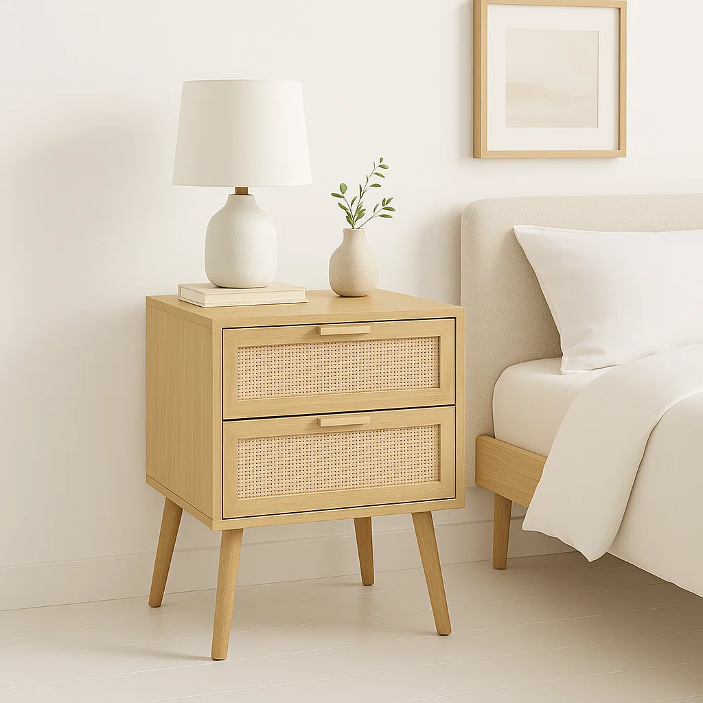 Velador Eames Mesh Doble - Madera Clara