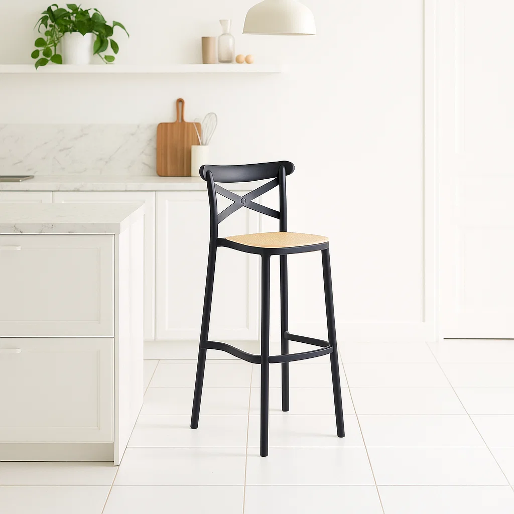 Taburete Crossback 77 cm - Negro