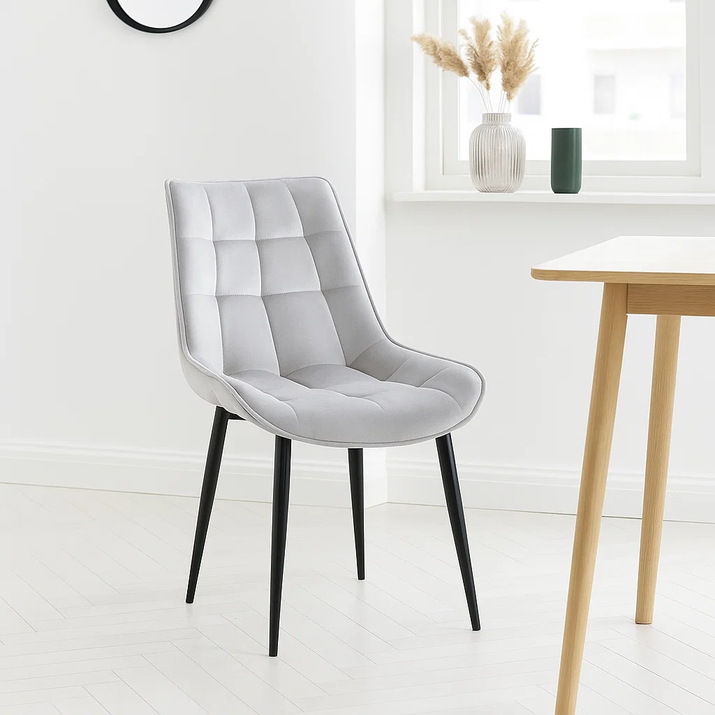 Silla Macron Terciopelo - Gris