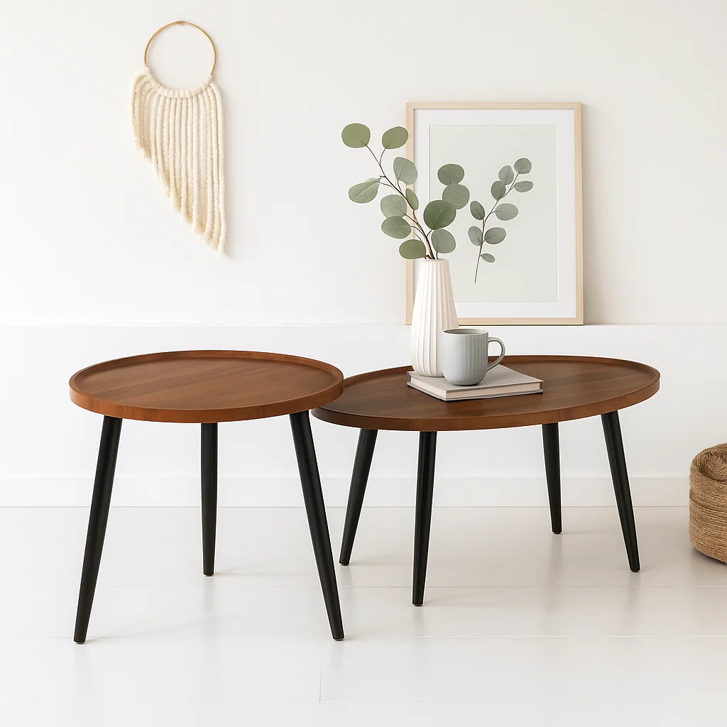 Set de Mesas de Centro Nido - Diseño Moderno de Madera y Metal