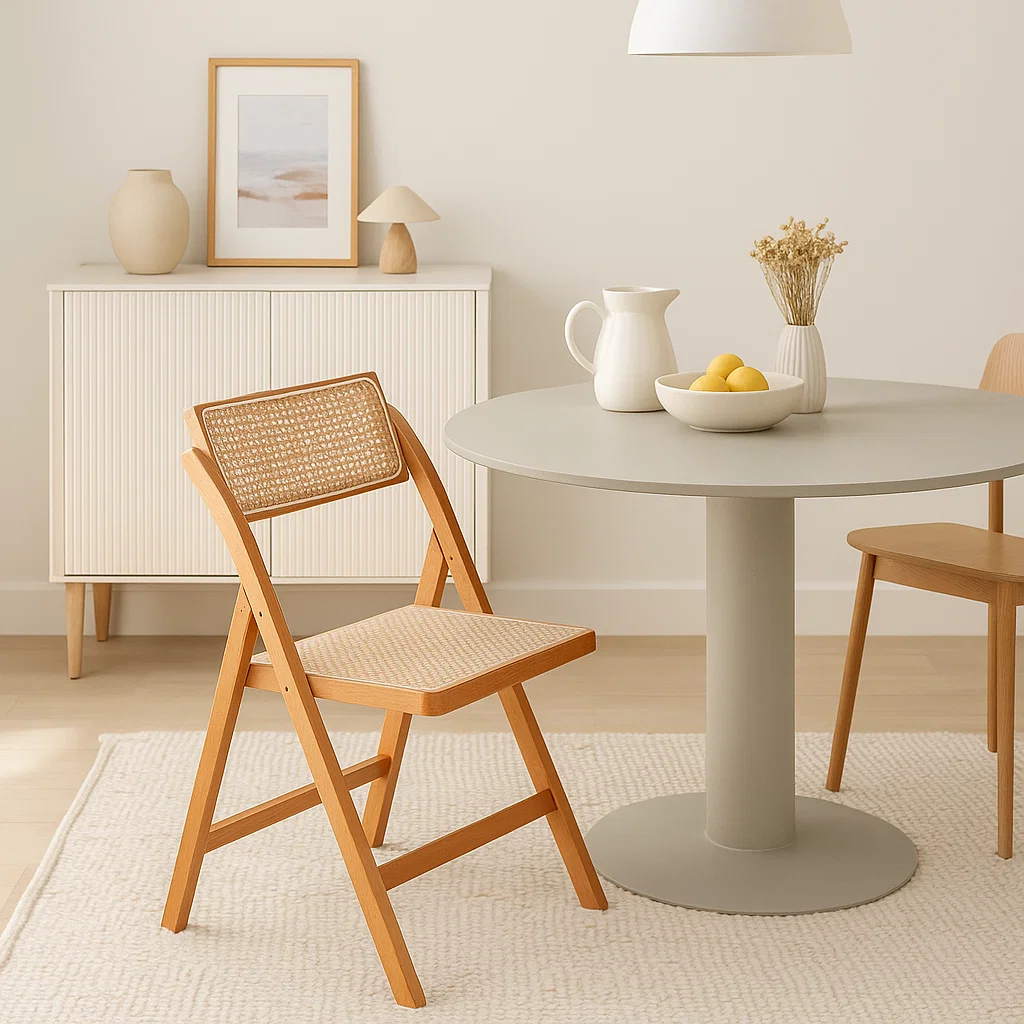 Silla Mistral Plegable de Madera Rattan Natural